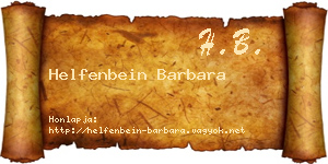 Helfenbein Barbara névjegykártya